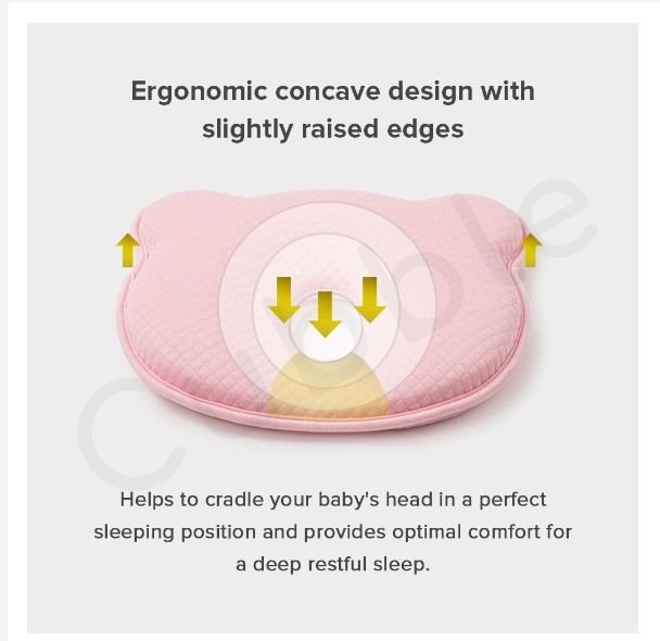 Memory Foam Baby Pillow - ErgoNest-Pink-Nora Luxe