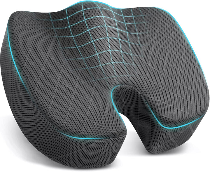 Memory Foam Seat Cushion for Chair - Car Seat and Office Chair Comfort-Gray-Nora Luxe