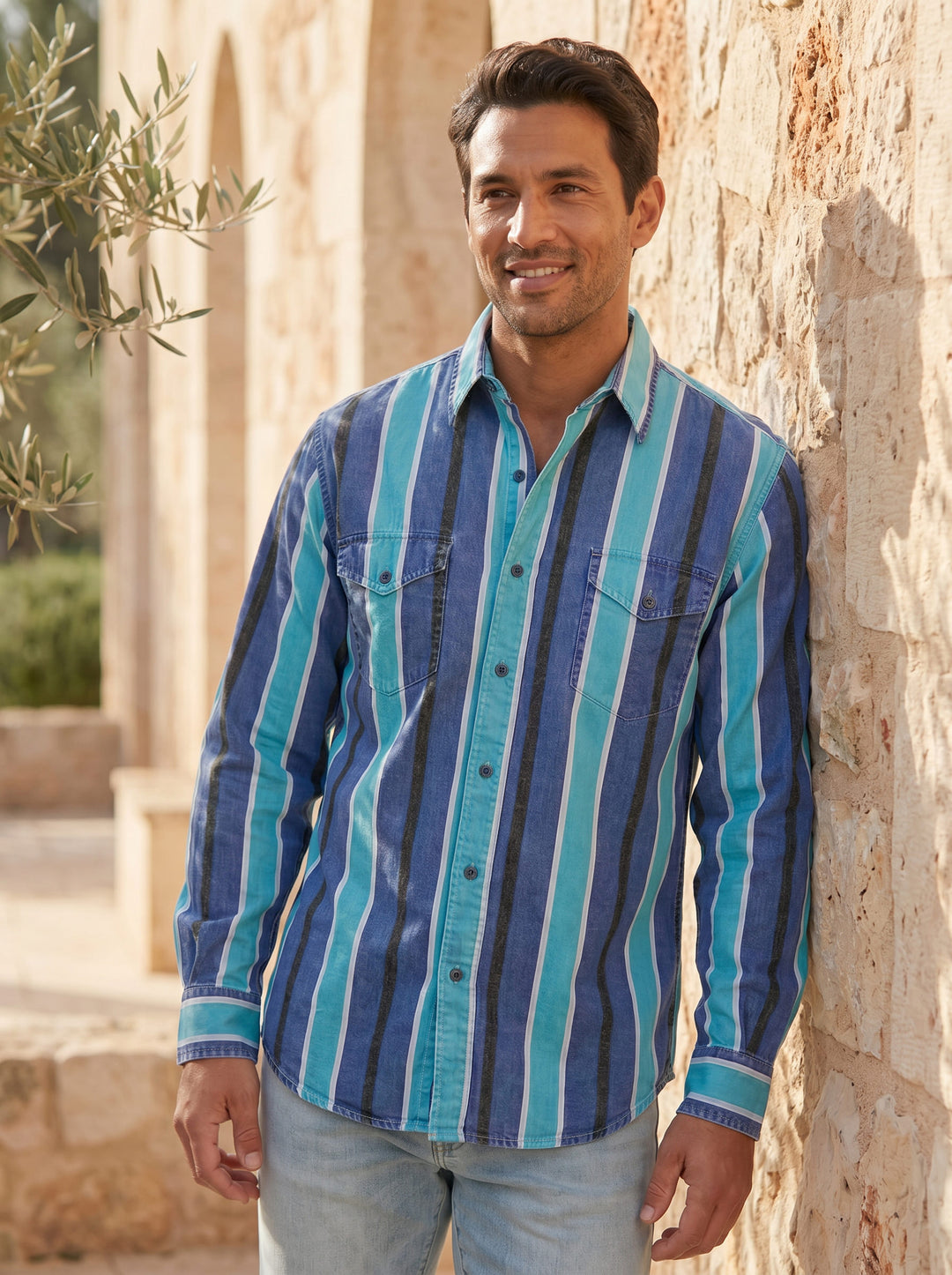 Ralph - Vintage Stripe Long-Sleeve Button-Up Shirt