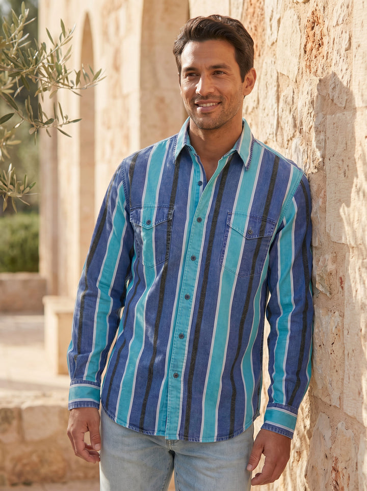 Ralph - Vintage Stripe Long-Sleeve Button-Up Shirt