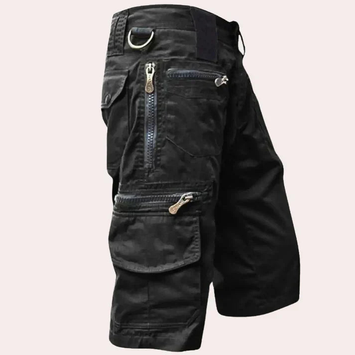Men's Cargo Shorts for Summer & Leisure - Luca-Black-XS-Nora Luxe