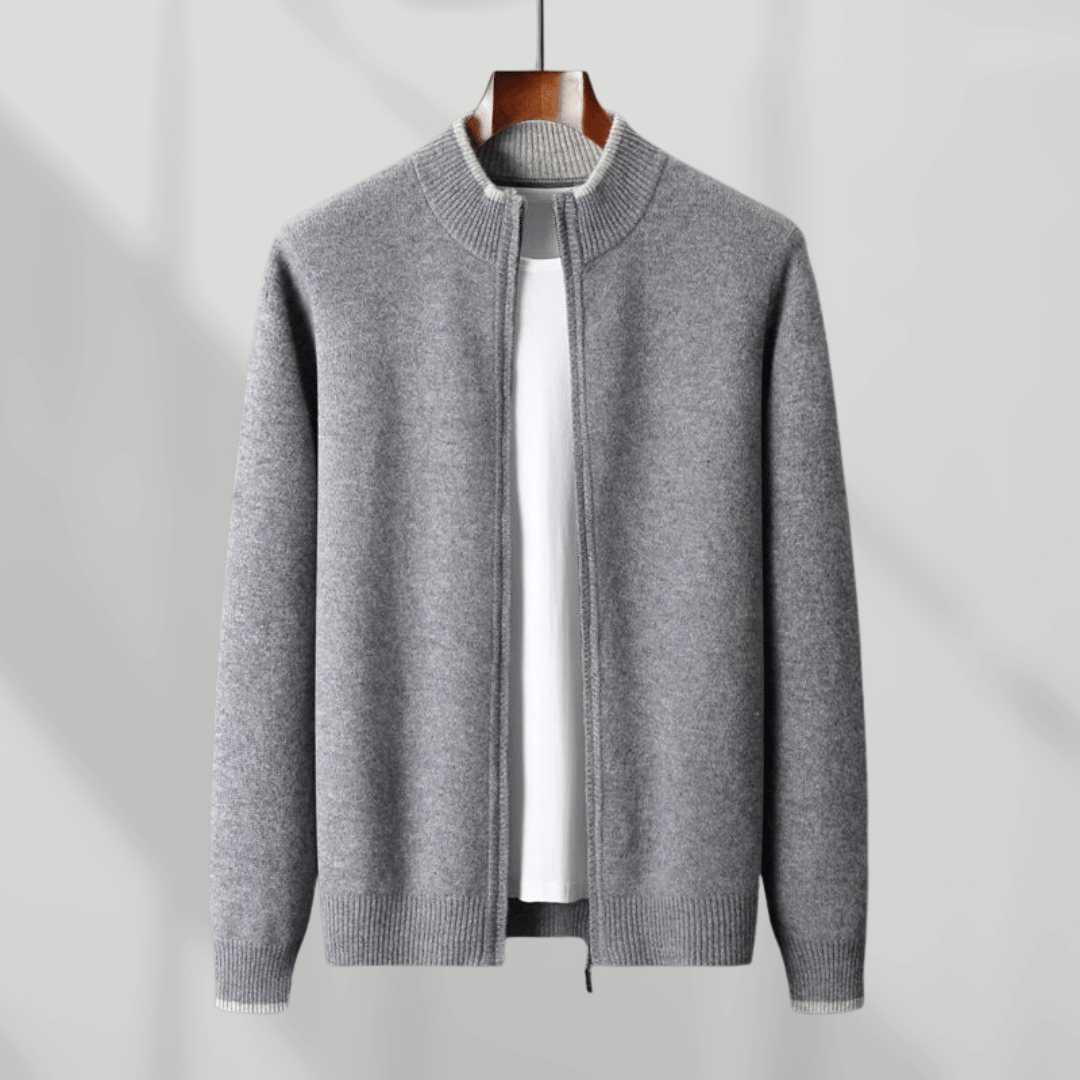 Men's Cashmere Zip Jacket – Laurent-Gray-S-Nora Luxe
