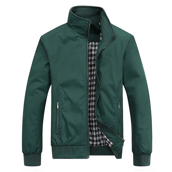Men's Casual Windbreaker | Tommy Summer Jacket with Collar-Green-M-Nora Luxe