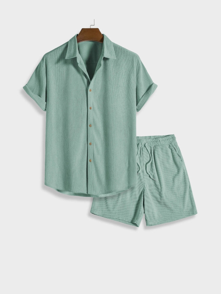 Men's Corduroy Summer Trousers with Button Closure – Sven-Green-S-State of Style