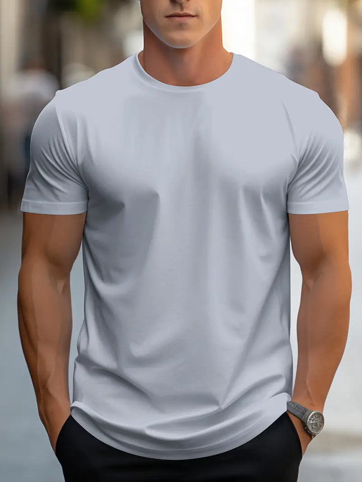 Men's cotton T-shirt – Nico-Gray-S-Nora Luxe
