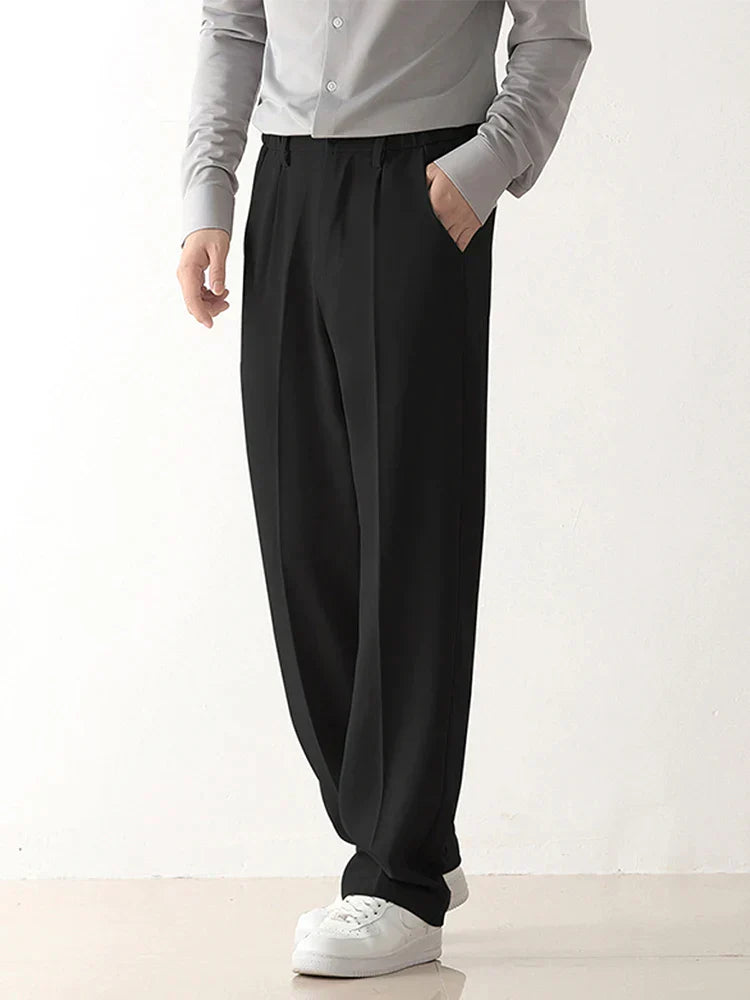 Men's Draped Formal Trousers - Bruno-Black-S-Nora Luxe