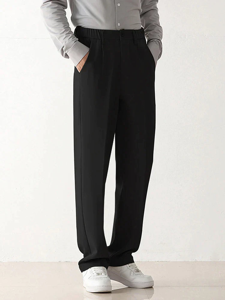 Men's Draped Formal Trousers - Bruno-Black-S-Nora Luxe