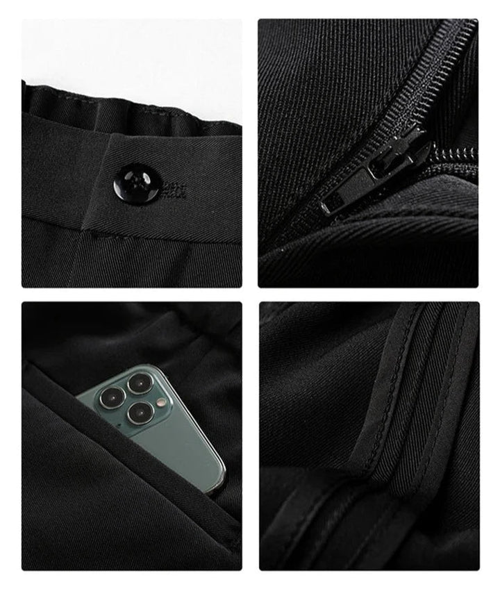 Men's Draped Formal Trousers - Bruno-Black-S-Nora Luxe