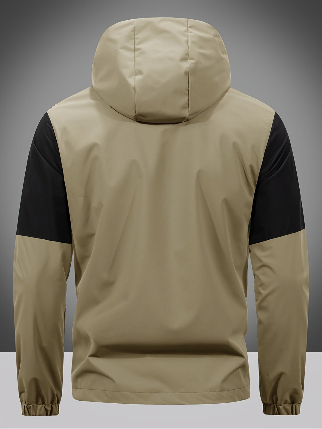 Men's Jacket with Zip, Hood and Colour Block Design - Milan-Olive green-S-Nora Luxe