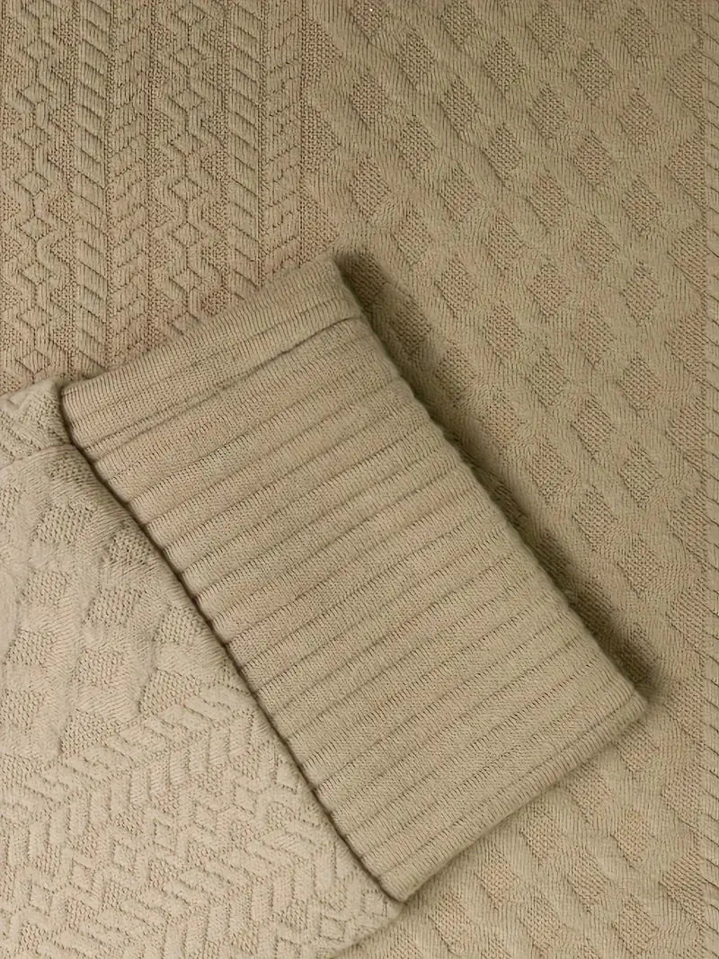 Men's Knitted Outdoor Sweater with Patches - Logan-Black-S-Nora Luxe