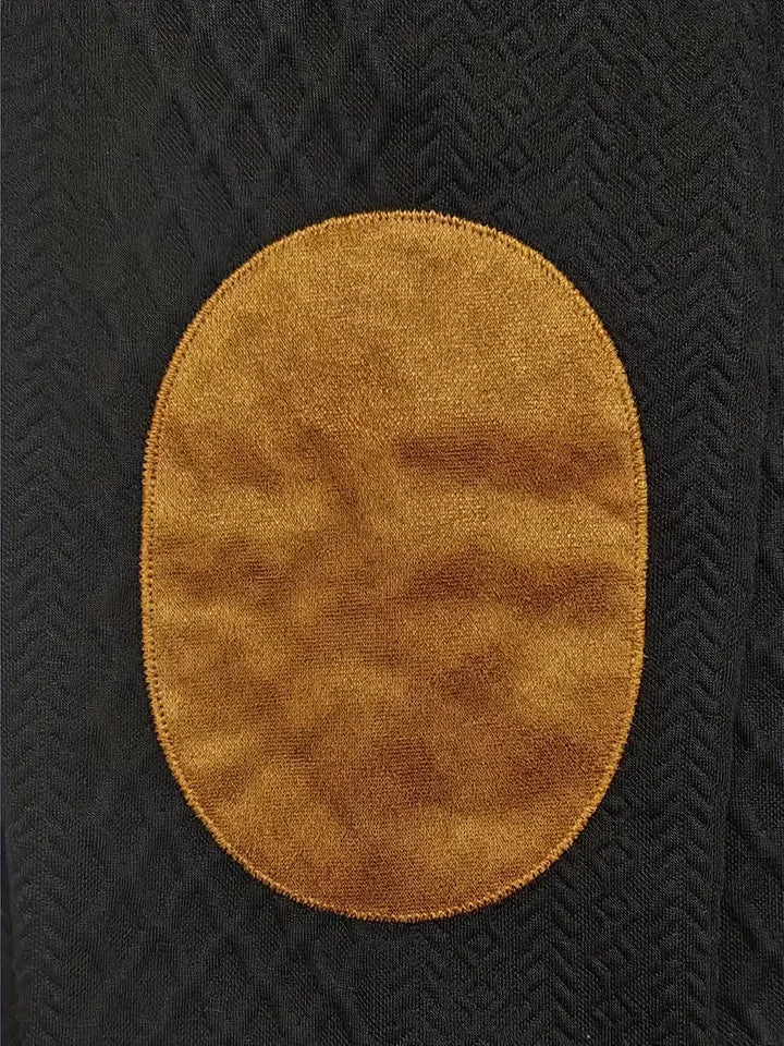 Men's Knitted Outdoor Sweater with Patches - Logan-Black-S-Nora Luxe