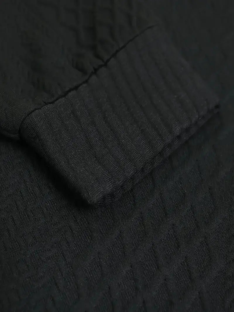 Men's Knitted Outdoor Sweater with Patches - Logan-Black-S-Nora Luxe