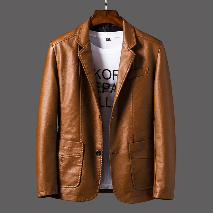 Men's Leather Blazer – Leonardo-Brown-S-Nora Luxe