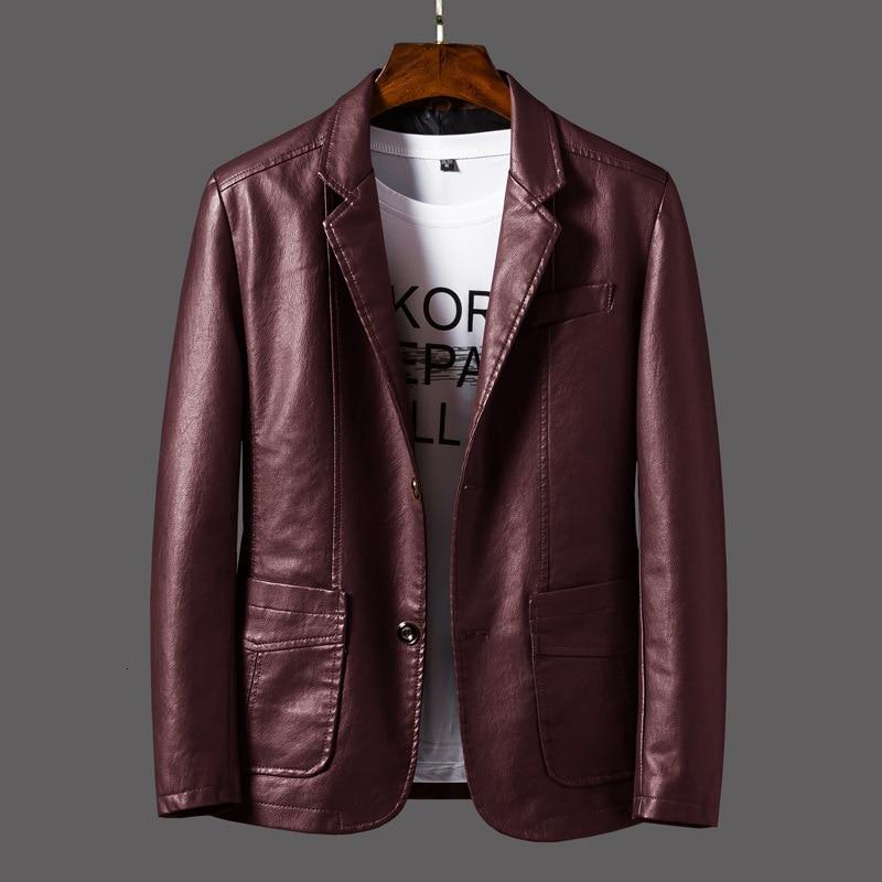 Men's Leather Blazer – Leonardo-Wine red-S-Nora Luxe