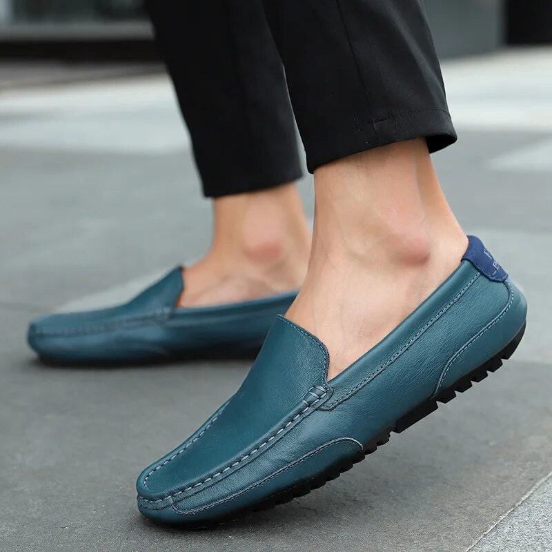Men's Leather Loafers – Damiano-Blue-1-6-Nora Luxe