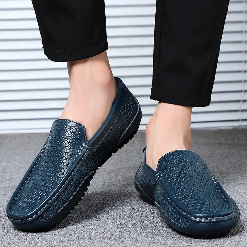 Men's Leather Loafers – Damiano-Blue-1-6-Nora Luxe