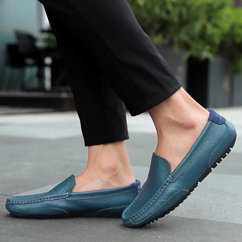 Men's Leather Loafers – Damiano-Blue-1-6-Nora Luxe