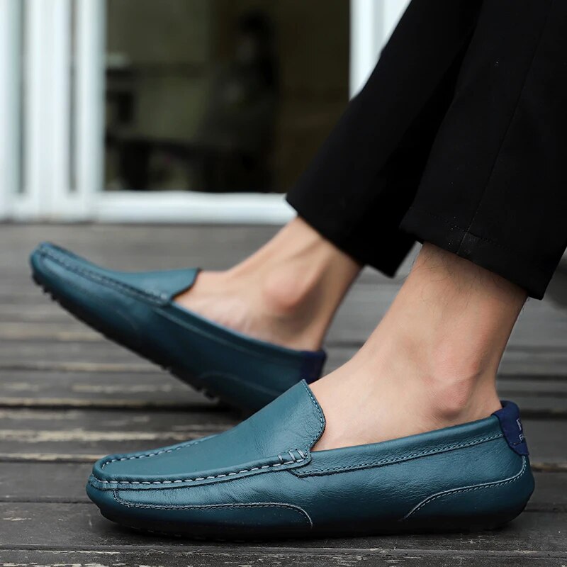 Men's Leather Loafers – Damiano-Blue-1-6-Nora Luxe
