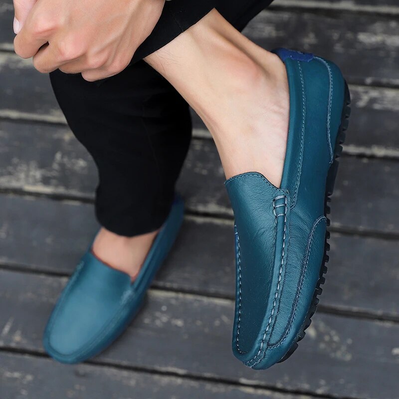 Men's Leather Loafers – Damiano-Blue-1-6-Nora Luxe