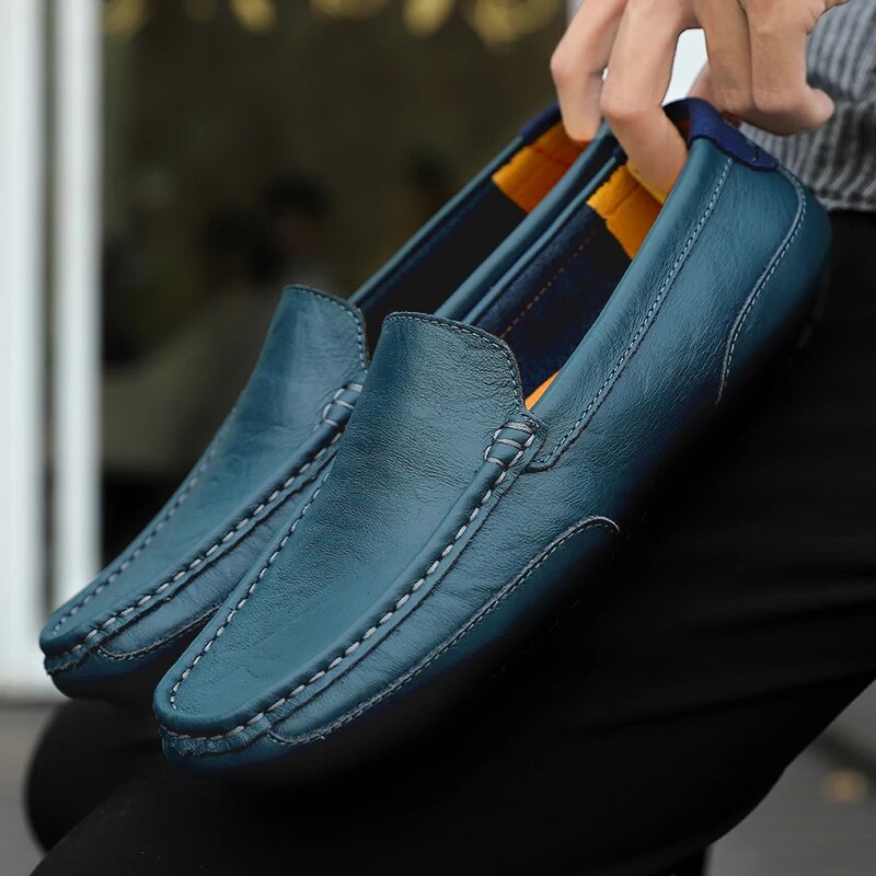 Men's Leather Loafers – Damiano-Blue-1-6-Nora Luxe