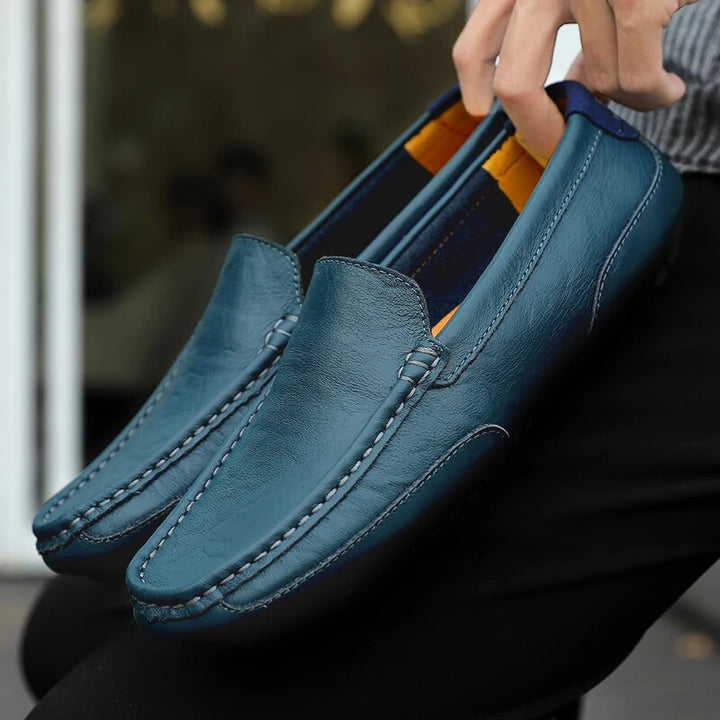 Men's Leather Loafers – Damiano-Blue-1-6-Nora Luxe