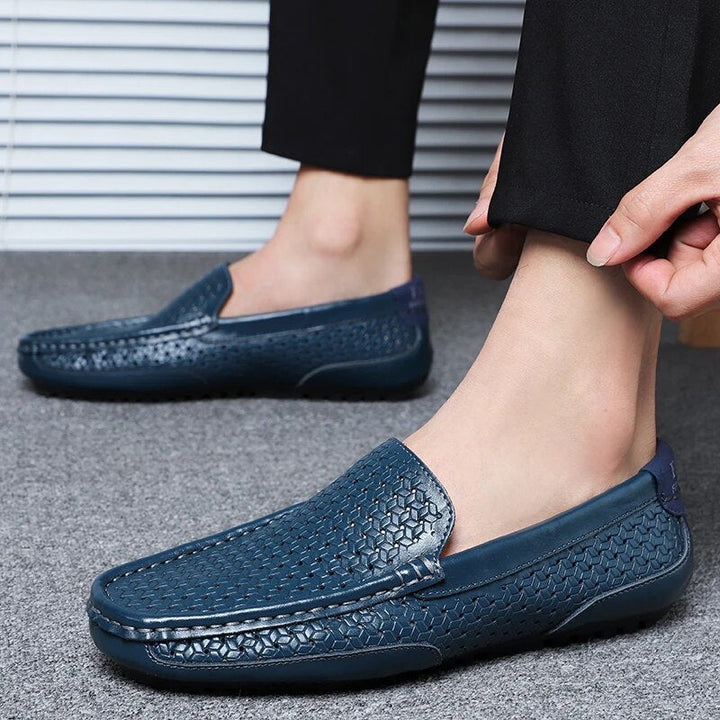 Men's Leather Loafers – Damiano-Blue-1-6-Nora Luxe