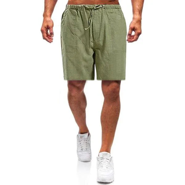 Men's linen shorts – Nils-Light green-S-Nora Luxe