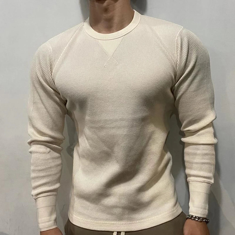 Men's Muscle Fit Autumn Sweater - Bravone-Beige-S-Nora Luxe
