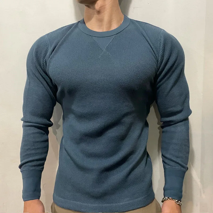 Men's Muscle Fit Autumn Sweater - Bravone-Blue-S-Nora Luxe