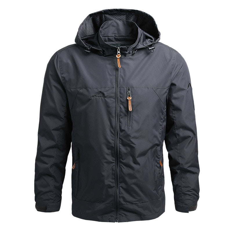 Men's Outdoor Jacket with Hood - Maximus-Gray-S-Nora Luxe