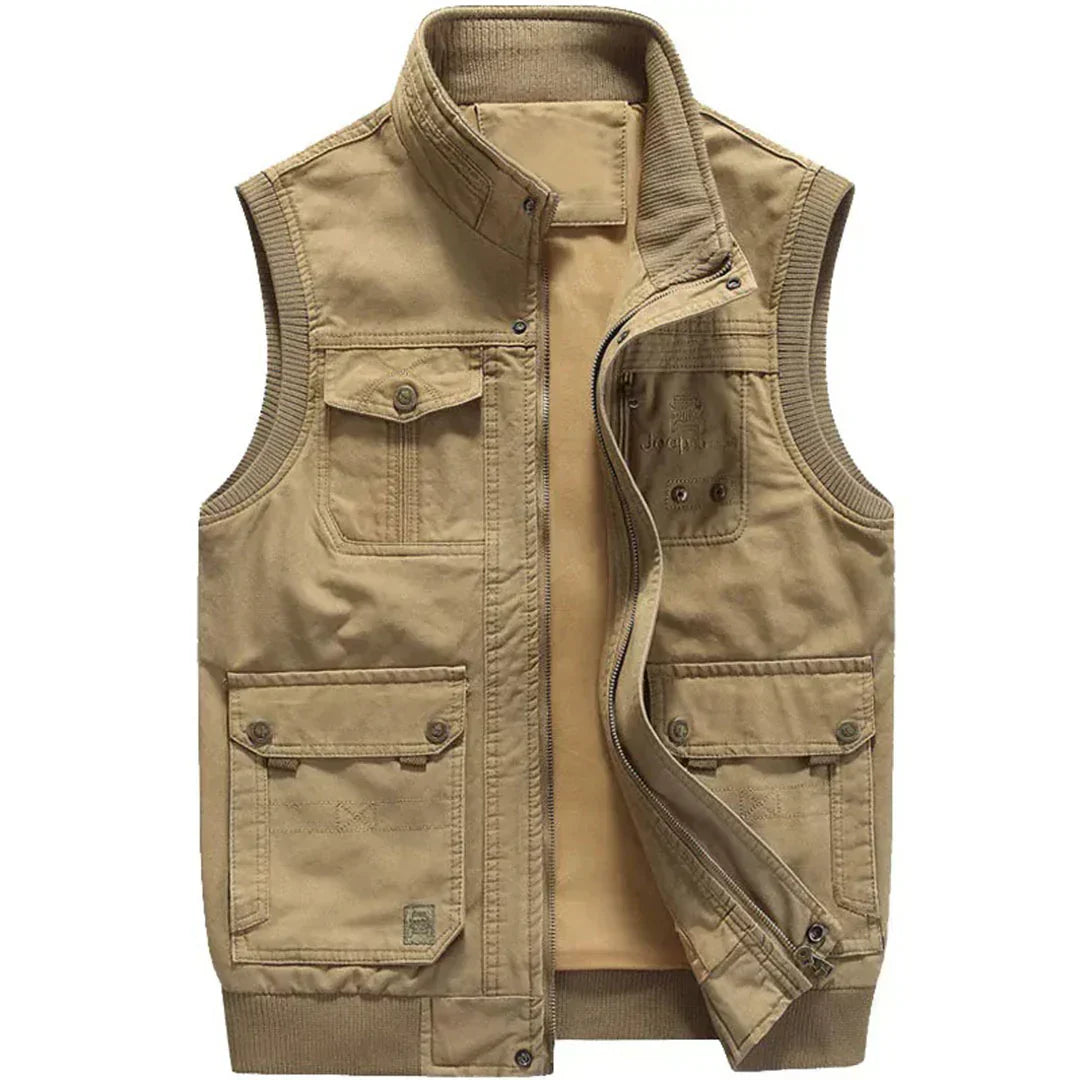 Men's outdoor vest with function – Magnus-Khaki-S-Nora Luxe