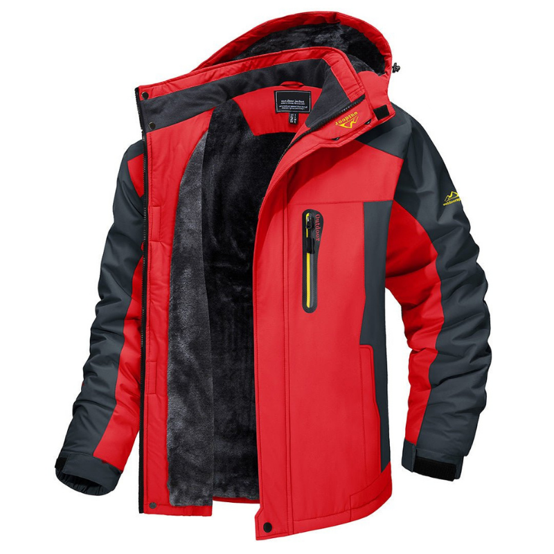 Men's Outdoor Winter Jacket - Everest-Red-S-Nora Luxe