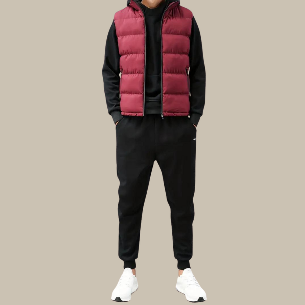 Men's Padded Bodywarmer | Water-Repellent | Stylish and Premium-Black-M-Nora Luxe
