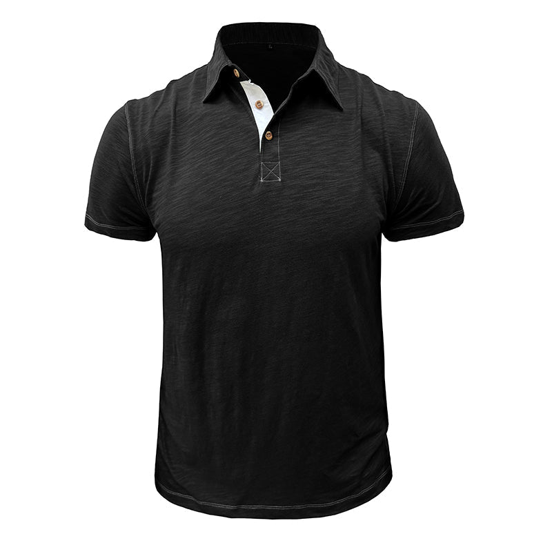 Men's Polo Shirt made of Soft Cotton – Matteo-Black-S-Nora Luxe