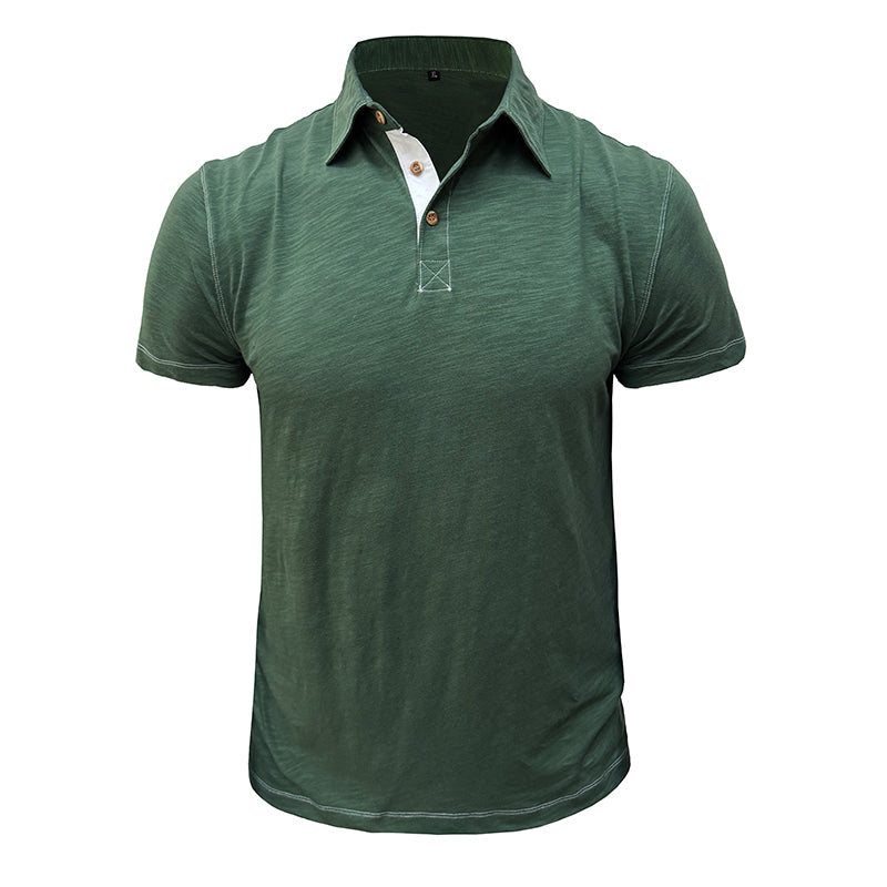 Men's Polo Shirt made of Soft Cotton – Matteo-Green-S-Nora Luxe