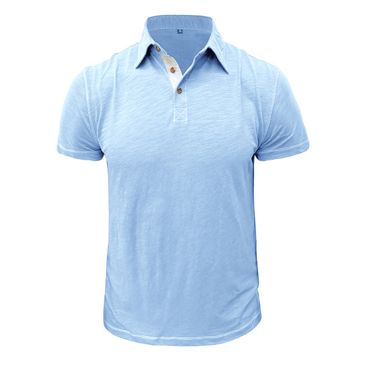 Men's Polo Shirt made of Soft Cotton – Matteo-Light blue-S-Nora Luxe