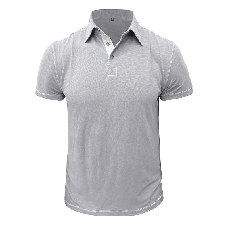Men's Polo Shirt made of Soft Cotton – Matteo-Light grey-S-Nora Luxe
