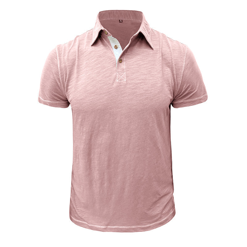 Men's Polo Shirt made of Soft Cotton – Matteo-Pink-S-Nora Luxe