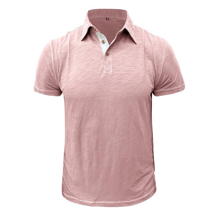 Men's Polo Shirt made of Soft Cotton – Matteo-Pink-S-Nora Luxe