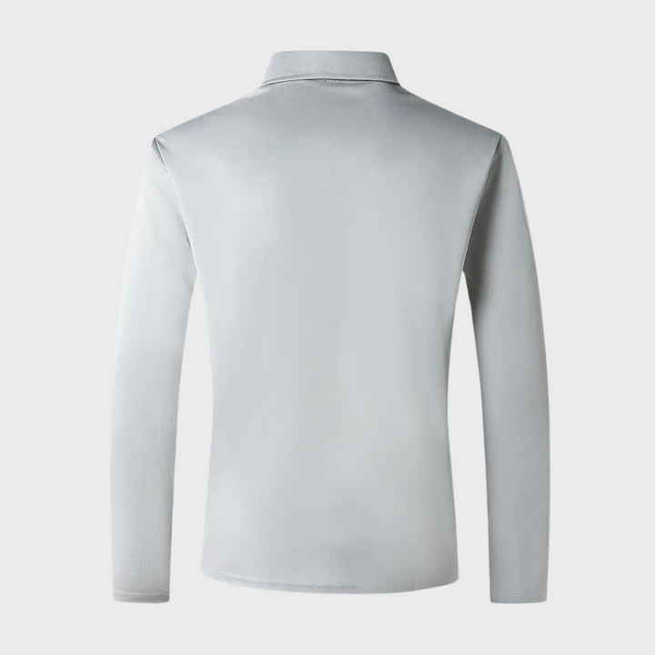 Men's Polo Shirt with Long Sleeves - Oliver-Black-S-Nora Luxe