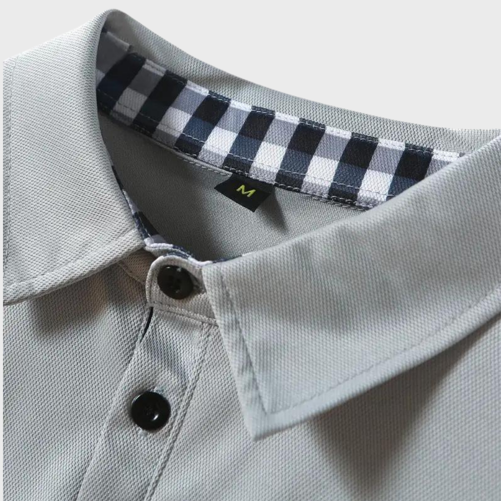 Men's Polo Shirt with Long Sleeves - Oliver-Black-S-Nora Luxe