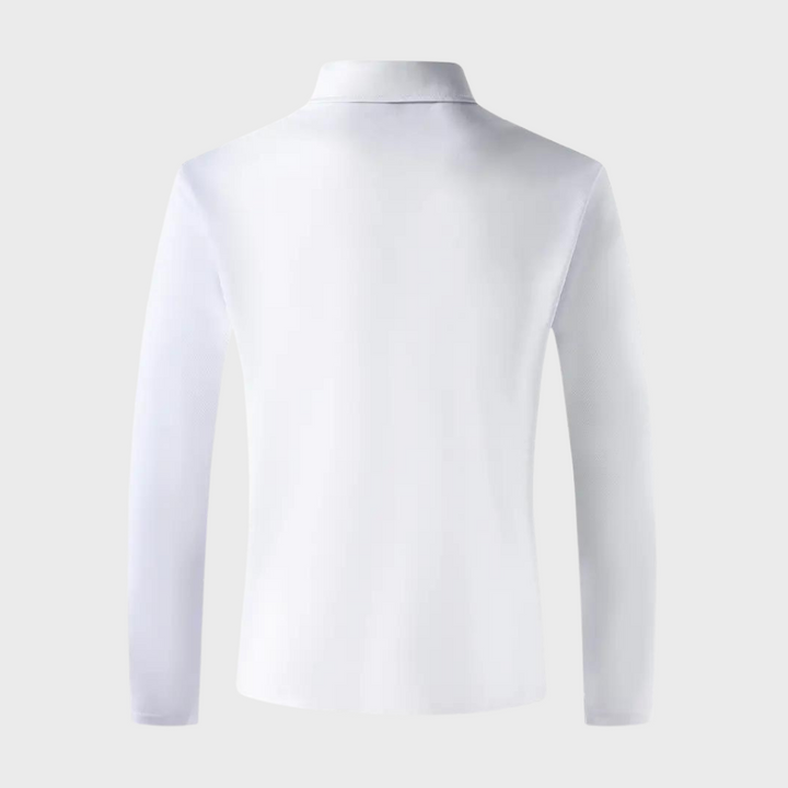 Men's Polo Shirt with Long Sleeves - Oliver-Black-S-Nora Luxe