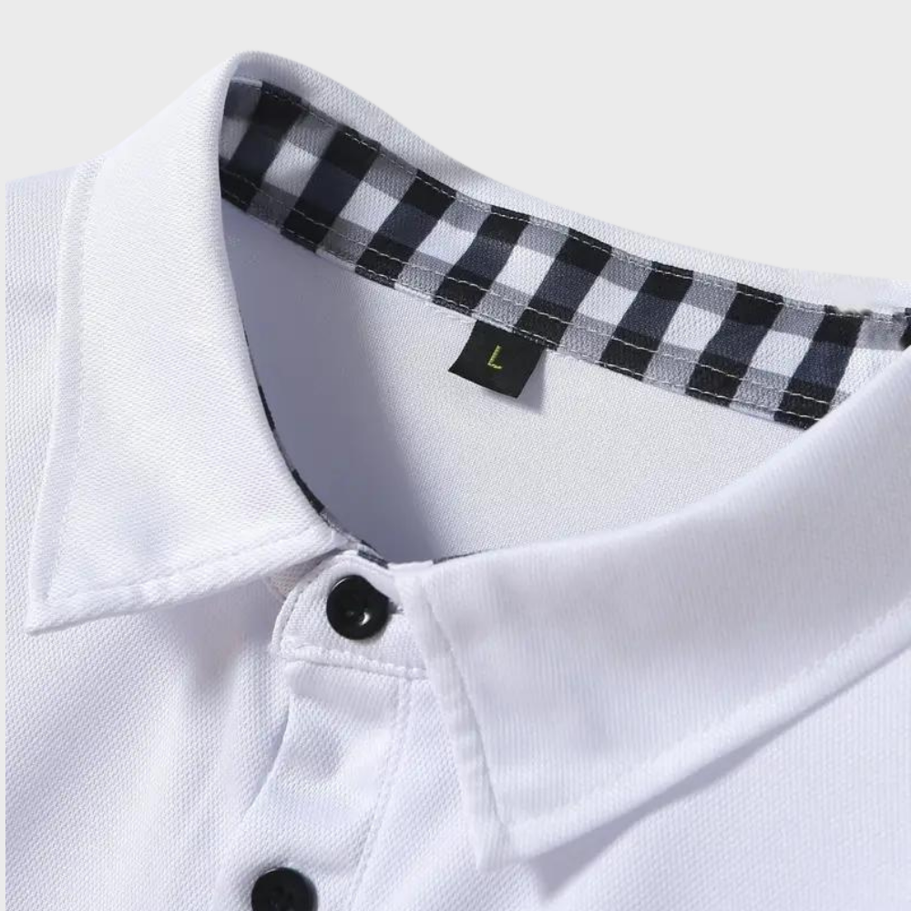 Men's Polo Shirt with Long Sleeves - Oliver-Black-S-Nora Luxe