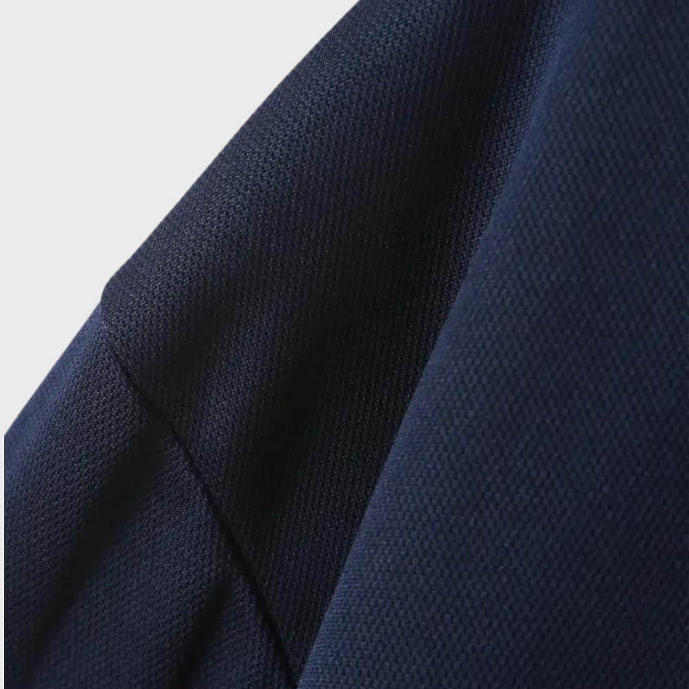 Men's Polo Shirt with Long Sleeves - Oliver-Black-S-Nora Luxe