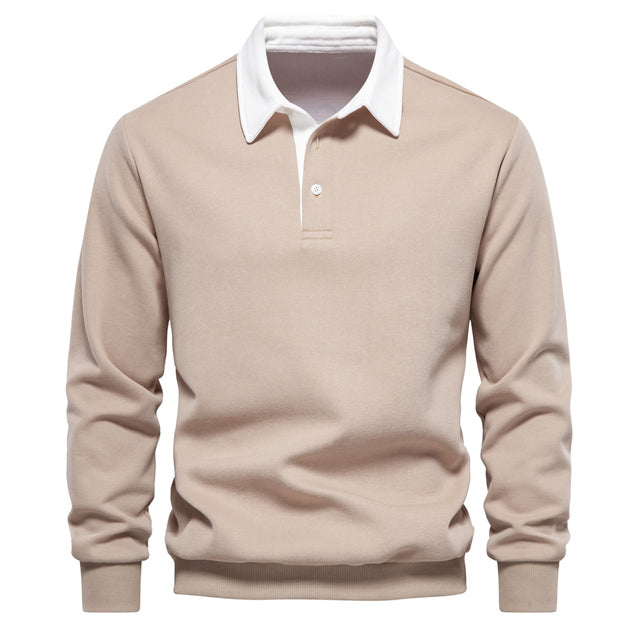 Men's Polo Sweater – Lorenzo-Beige-S-Nora Luxe