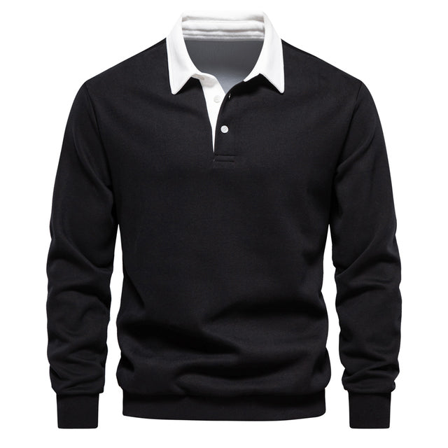 Men's Polo Sweater – Lorenzo-Black-S-Nora Luxe