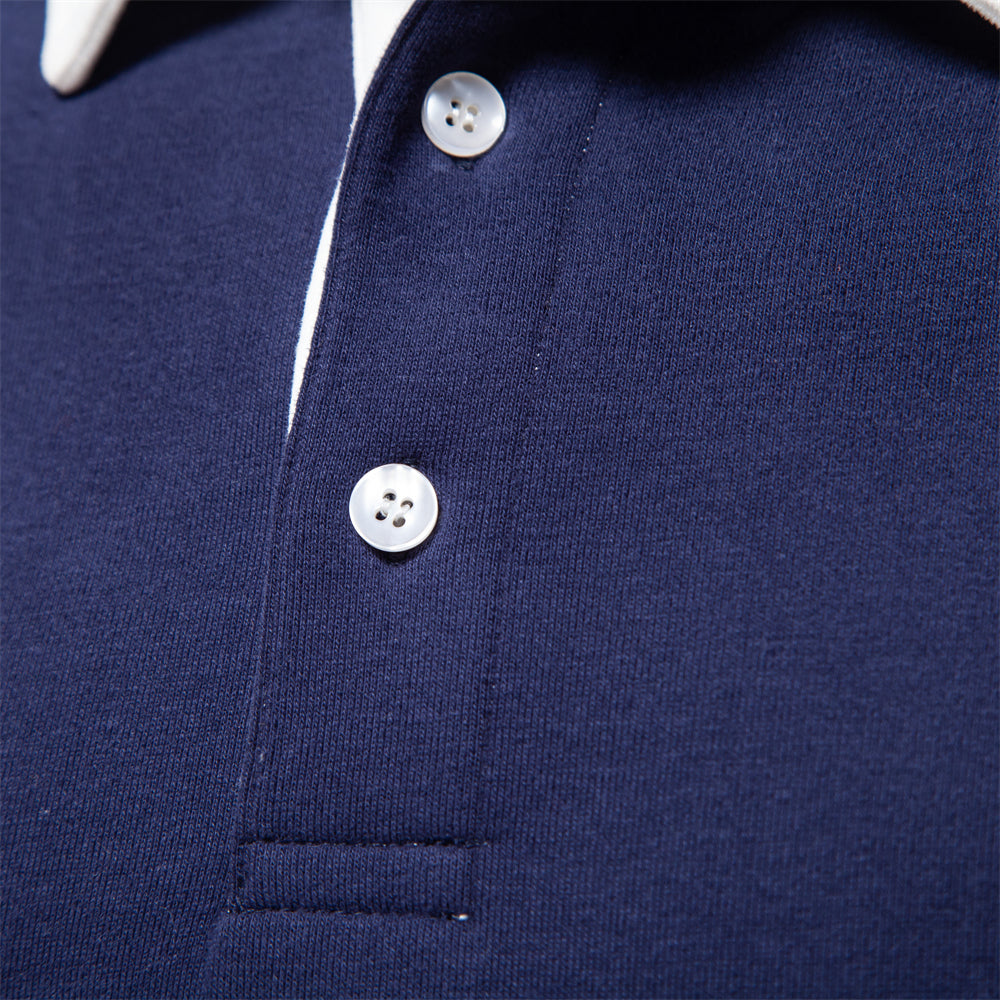 Men's Polo Sweater – Lorenzo-Dark blue-S-Nora Luxe