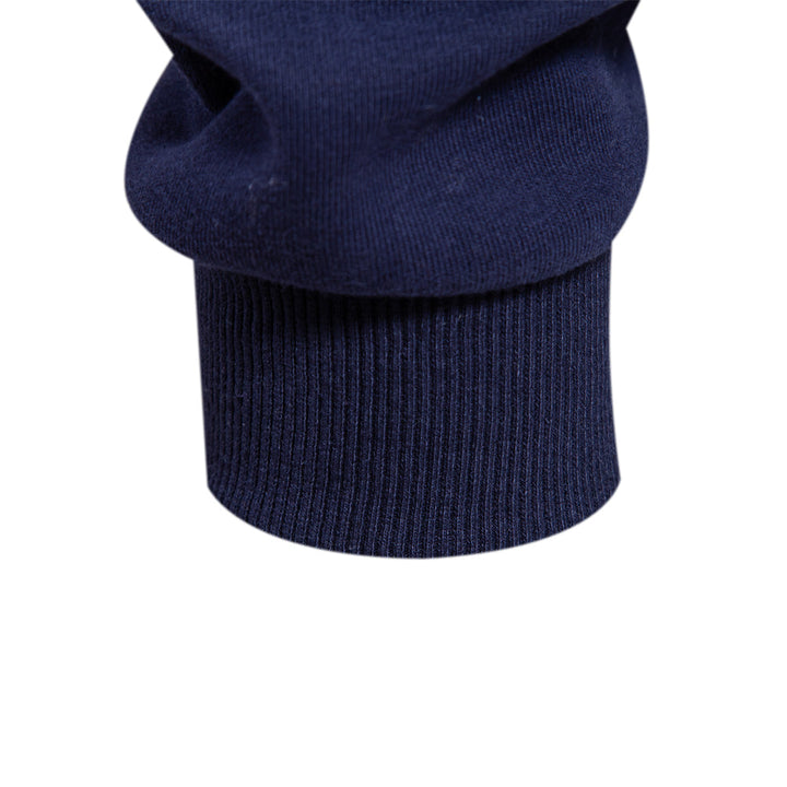 Men's Polo Sweater with Long Sleeves - Rafael-Dark Blue-S-Nora Luxe
