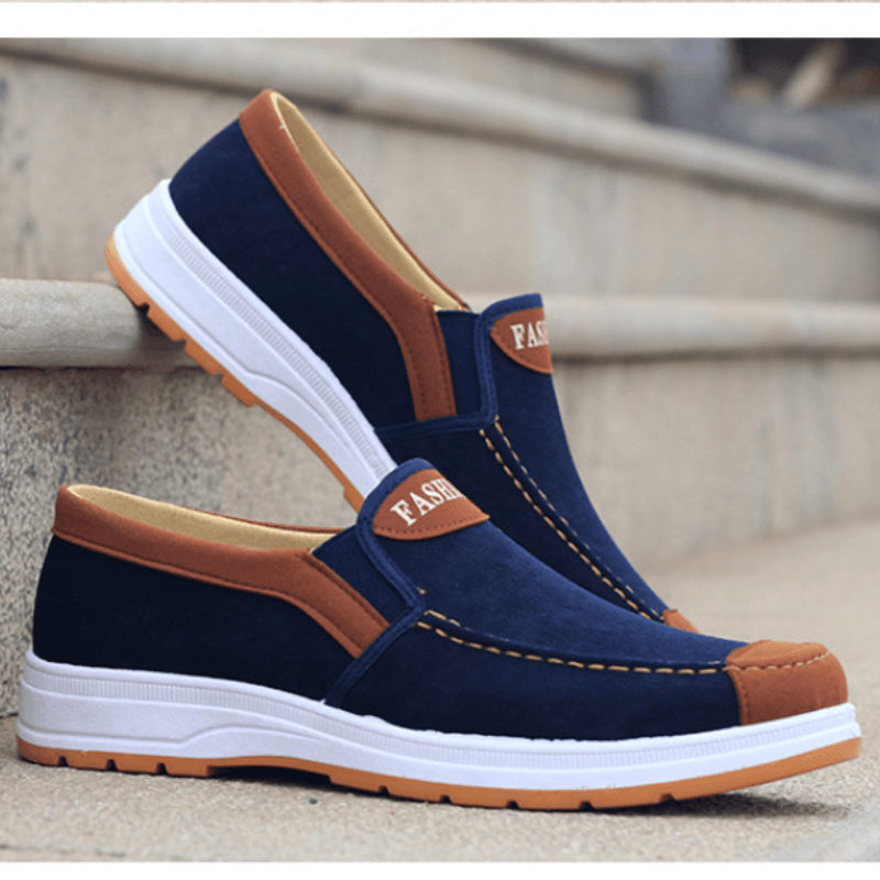 Men's Slip-On Canvas Shoes – Matteo-Blue-5.5-Nora Luxe