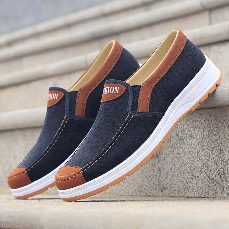 Men's Slip-On Canvas Shoes – Matteo-Blue-5.5-Nora Luxe